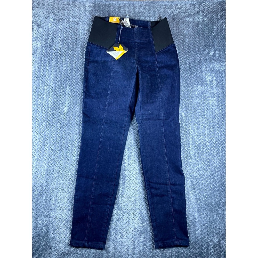 Second Yoga Jeans Womens 30 Dark Wash Blue Denim Mid Rise Pull On SWP-1372